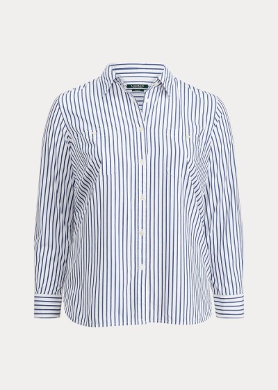 Ralph Lauren Striped Cotton Skjorter Dame Danmark (VFDNB7041)